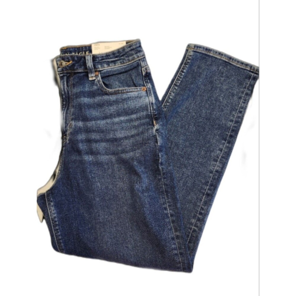 American Eagle NWT High Rise Stretch Classic Blue Mom Jeans, 8